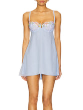 Blue Plaid Lace Up Babydoll  Mini Dress